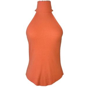 The Range Coral Alloy Sleeveless Rib Top